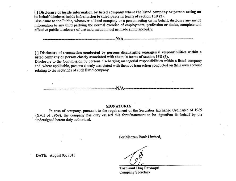 Proposed Amalgamation of HSBC Oman S.A.O.G-Pakistan Operation with and into Meezan Bank Limited 2015 (3)