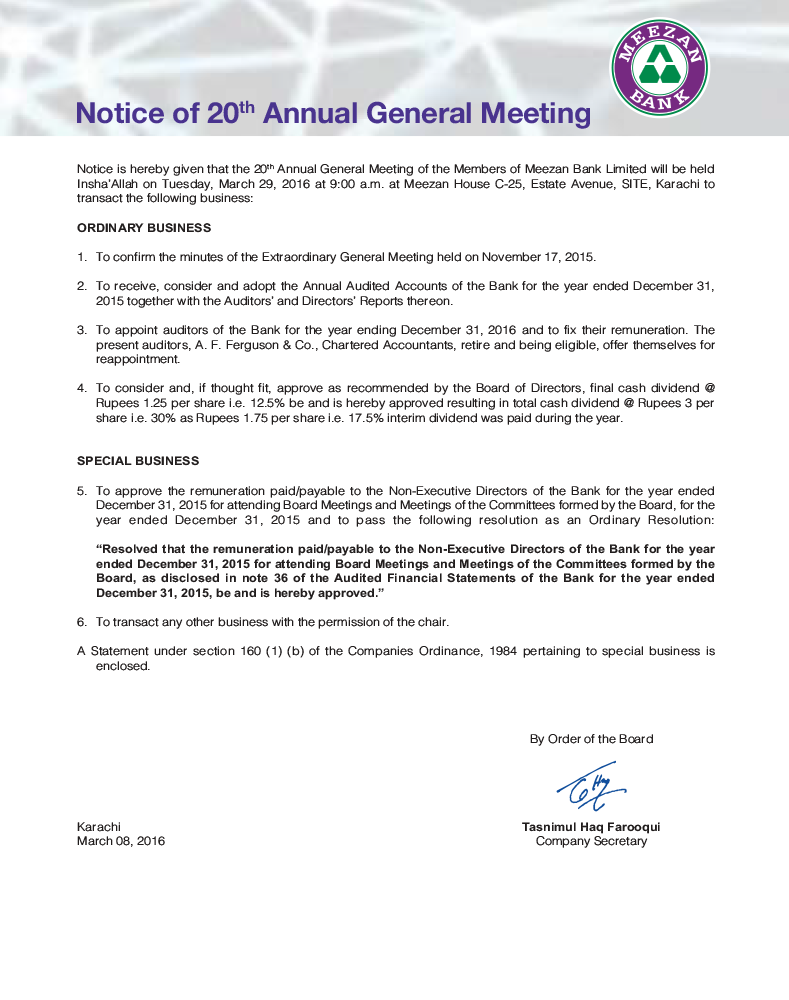 Notice of 20 Annual general meeting (3) 8 Mar 2016