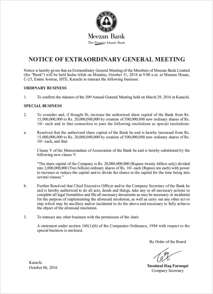 Notice Of Extraordinary General Meeting Meezan Bank notice-of-extraordinary-general-meeting-meezan-bank