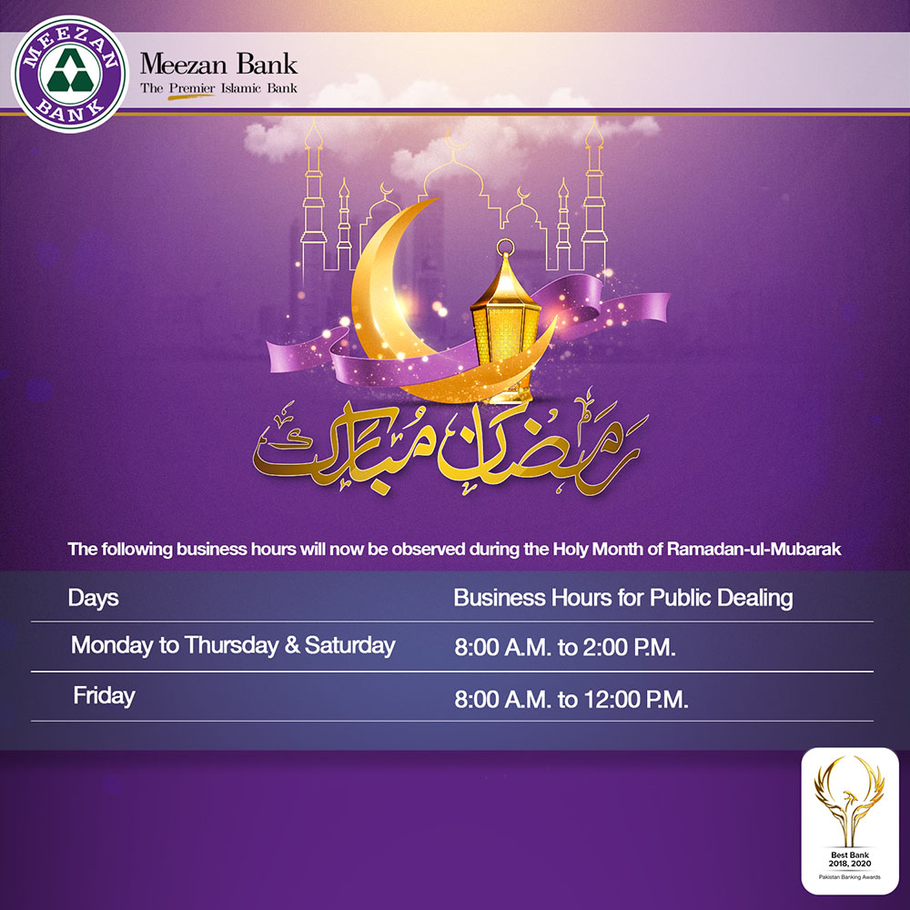 Revised Ramadan Branch Timings